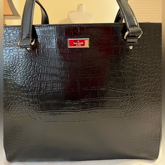 KATE SPADE ♠️ LARGE BRISTOL DRIVE CROCODILE ELISSA IN BLACK NWT - Picture 4 of 15